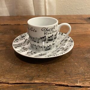 Musical Note Espresso Cup and Saucer